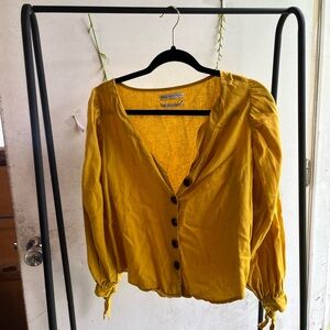Urban Outfitters Yellow Flowy Summer Top; Back to school!